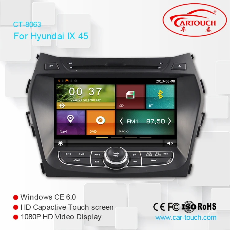 Clearance Cartouch Car Radio Car DVD Player GPS Navigation for Hyundai IX45 2013 Santa Fe 2013 Car GPS Radio FM AM RDS Bluetooth Stereo 3