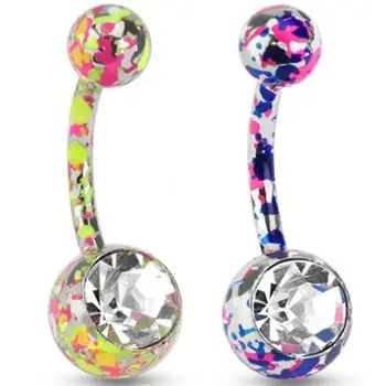 New Style Belly Bar with Gem 316L Surgical Steel Navel Bell Button Ring for Women Girl 12pcs/lot Yellow Purple Plating Color
New Style Belly Bar with Gem 316L Surgical Steel Navel Bell Button Ring for Women Girl 12pcs/lot Yellow Purple Plating Color