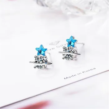 Creative New Arrival Planet Fresh 925 Sterling Silver Jewelry Crystal Blue Star Personality Women Stud Earrings SE716
Creative New Arrival Planet Fresh 925 Sterling Silver Jewelry Crystal Blue Star Personality Women Stud Earrings SE716