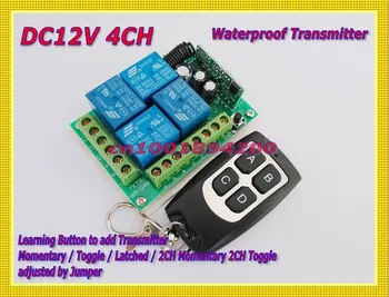 wireless switch system water-proof remote controller 4RelayCH DC12V receiver&transmitter 315/433MHZ Momentary Toggle Latched