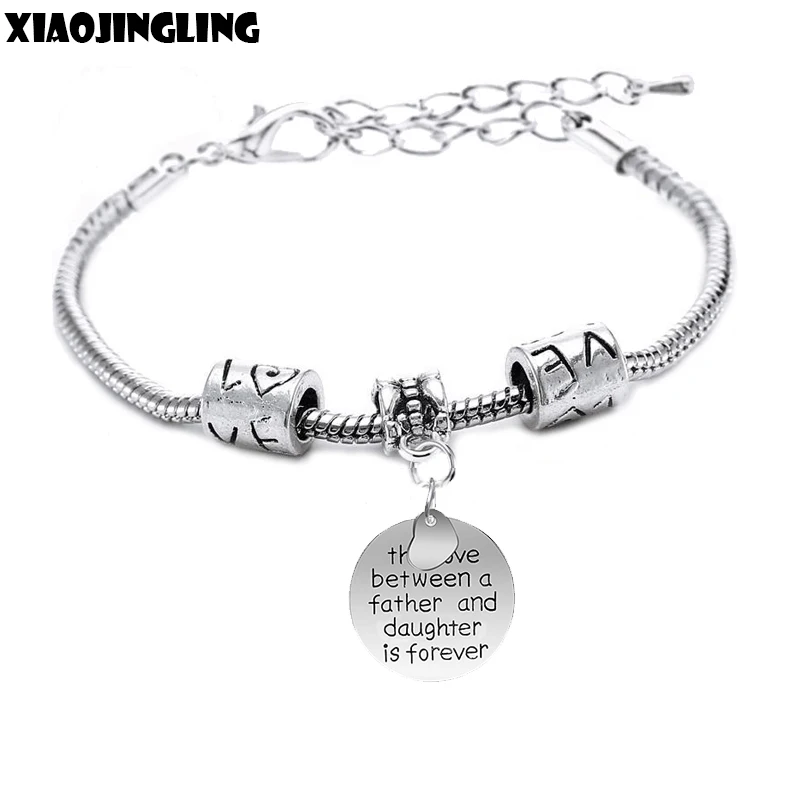 XIAOJINGLING Bracelet 'the love between a father and daughter is forever' Charm Bracelets For Women Men Accessories Fathers Gift
XIAOJINGLING Bracelet 'the love between a father and daughter is forever' Charm Bracelets For Women Men Accessories Fathers Gift