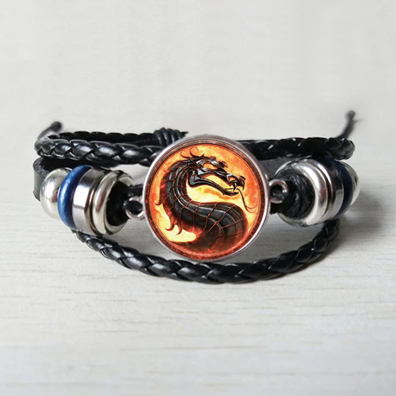 2019 New Fashion Dragon Leather bracelet Mortal Kombat Glass Dome Jewelry Leather bracelet
2019 New Fashion Dragon Leather bracelet Mortal Kombat Glass Dome Jewelry Leather bracelet