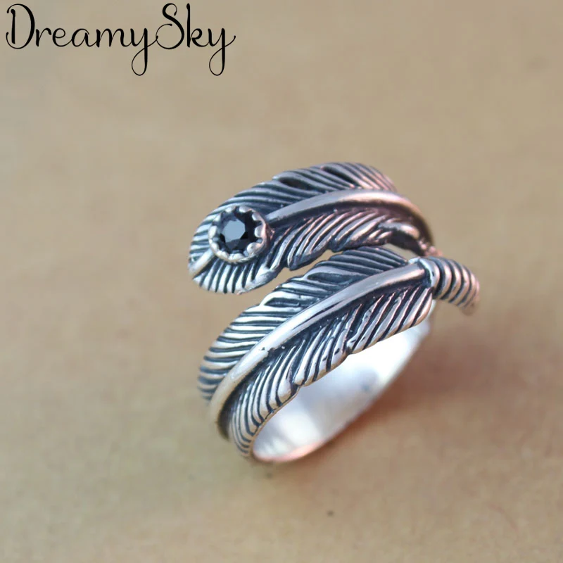 Romantic Style Bohemian 925 Sterling Silver Feather CZ Rings For Women Girls Gift New Trendy Vintage Big Punk Ring Wholesale
Romantic Style Bohemian 925 Sterling Silver Feather CZ Rings For Women Girls Gift New Trendy Vintage Big Punk Ring Wholesale