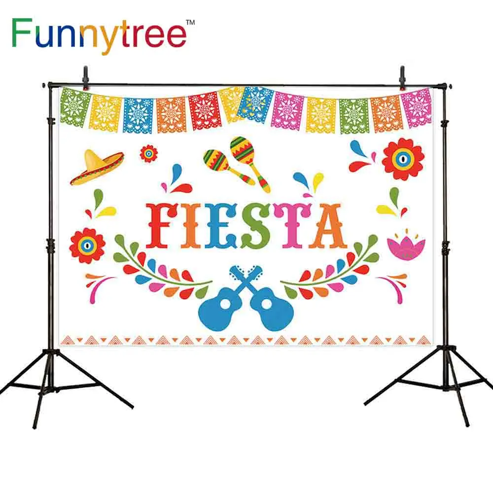 Funnytree photography backdrops flags fiesta Mexican style Carnival guitar straw hat celebration background for photo sessions
Funnytree photography backdrops flags fiesta Mexican style Carnival guitar straw hat celebration background for photo sessions