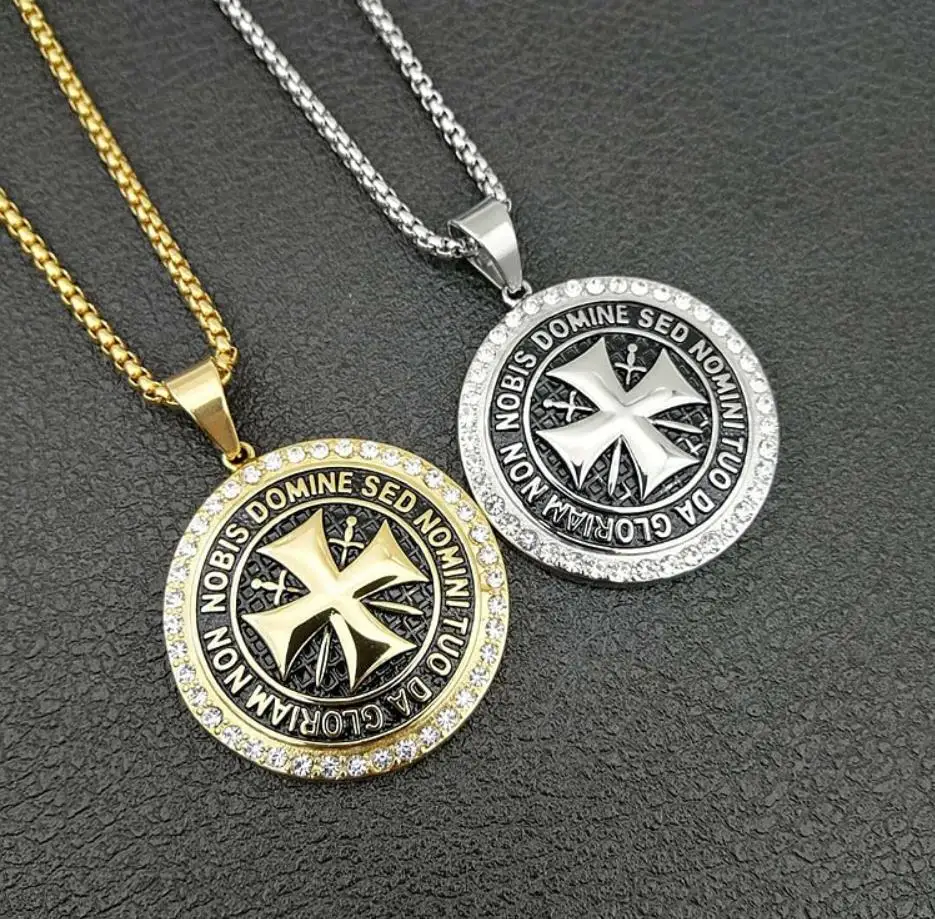 Men Hip hop Vintage Knights Templars Cross Pendant Necklaces with Rhinestone Ordre du Temple necklace Male charm Hiphop Jewelry
Men Hip hop Vintage Knights Templars Cross Pendant Necklaces with Rhinestone Ordre du Temple necklace Male charm Hiphop Jewelry