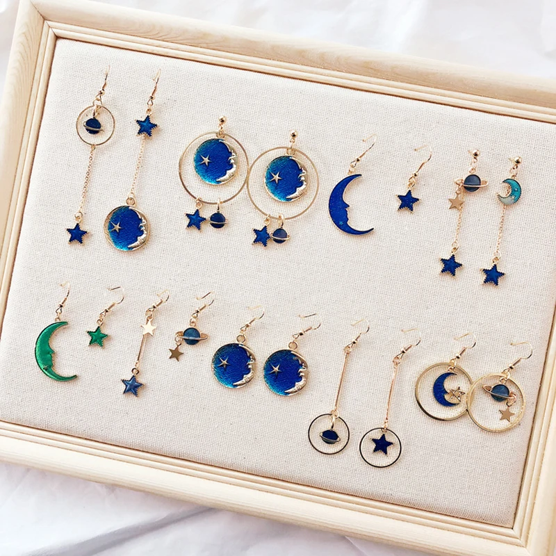 9 Styles Moon Star Dangle Earrings for Women Long Drop Brincos Bijoux Boucle D'oreille Fashion Jewelry Blue Koeran Earring 2019
9 Styles Moon Star Dangle Earrings for Women Long Drop Brincos Bijoux Boucle D'oreille Fashion Jewelry Blue Koeran Earring 2019