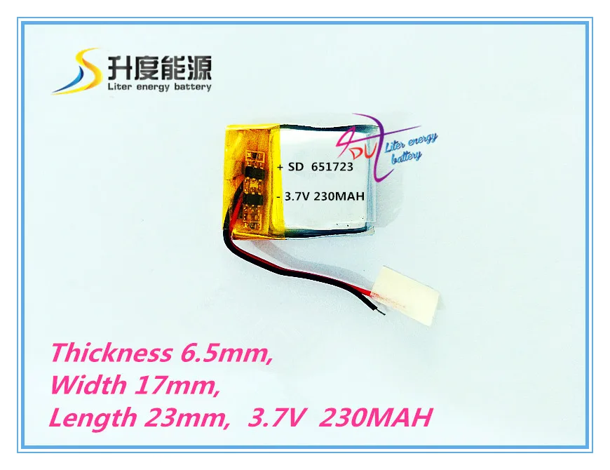 2 pieces Washington Supply 651723 3.7V 230MAH polymer lithium battery , voice recorder battery , lithium polymer battery
2 pieces Washington Supply 651723 3.7V 230MAH polymer lithium battery , voice recorder battery , lithium polymer battery