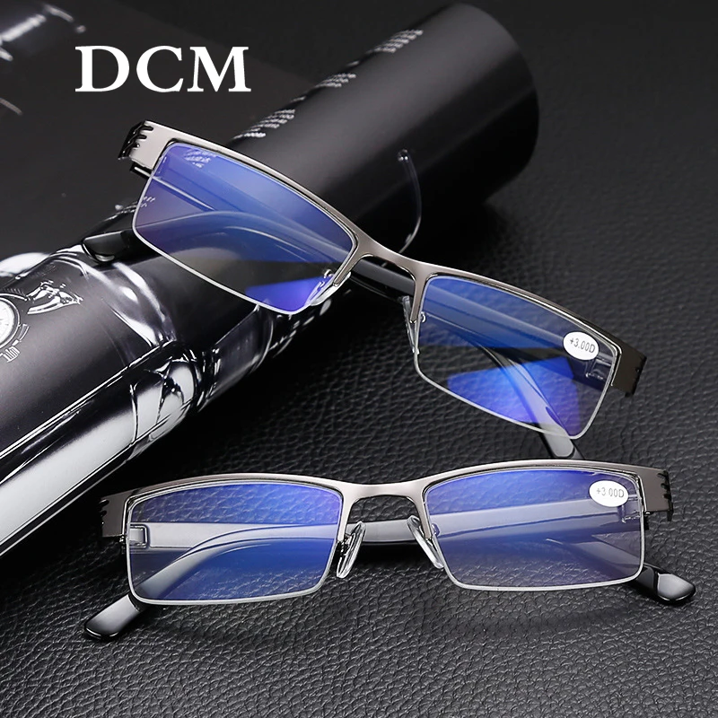 DCM Men Women Titanium Alloy Reading Glasses Blue Film Resin Prescription Eyeglasses +1.00 1.50 2.00 2.50 3.00 3.50 4.00 Diopter
DCM Men Women Titanium Alloy Reading Glasses Blue Film Resin Prescription Eyeglasses +1.00 1.50 2.00 2.50 3.00 3.50 4.00 Diopter