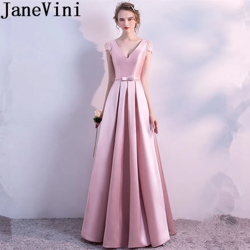 JaneVini Simple Pink Long Bridesmaid Dresses V-Neck Sleeveless Lace-up Back Pleat Floor Length Women Dress for Wedding Party
JaneVini Simple Pink Long Bridesmaid Dresses V-Neck Sleeveless Lace-up Back Pleat Floor Length Women Dress for Wedding Party
