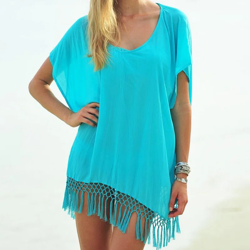 Summer Sexy Beach Dress Tassels Pareo Beachwear Tunic Chiffon Sarong Swimsuit Mini Dress New Fashion Swimwear Boho Chic Dresses
Summer Sexy Beach Dress Tassels Pareo Beachwear Tunic Chiffon Sarong Swimsuit Mini Dress New Fashion Swimwear Boho Chic Dresses