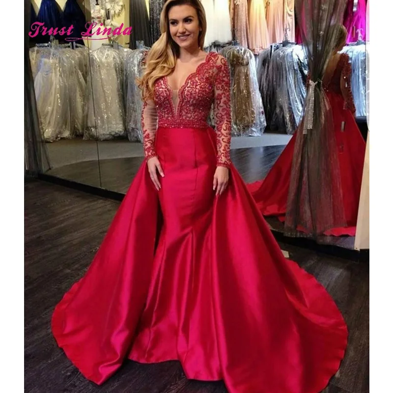 Luxury Beaded Prom Dresses 2019 Deep V Neck Low Back Long Sleeves Graduation Dresses Women Dress For Wedding Guests
Luxury Beaded Prom Dresses 2019 Deep V Neck Low Back Long Sleeves Graduation Dresses Women Dress For Wedding Guests