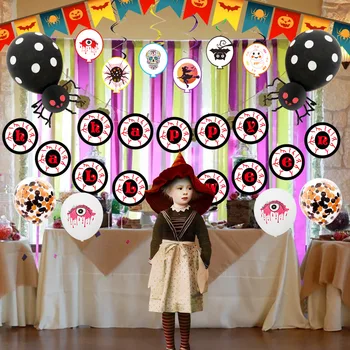 2019 Halloween Bleeding Eyes Banner Spider Skull Ghost Ceiling Hanging Swirl Witch Balloon Happy Halloween Party Decoration Set
2019 Halloween Bleeding Eyes Banner Spider Skull Ghost Ceiling Hanging Swirl Witch Balloon Happy Halloween Party Decoration Set