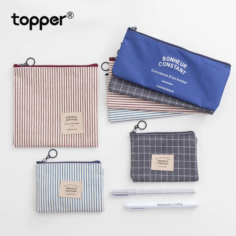 Korea simple small fresh cotton and linen striped pencil case creative simple pencil bag stationery bag cosmetic bag storage bag
Korea simple small fresh cotton and linen striped pencil case creative simple pencil bag stationery bag cosmetic bag storage bag