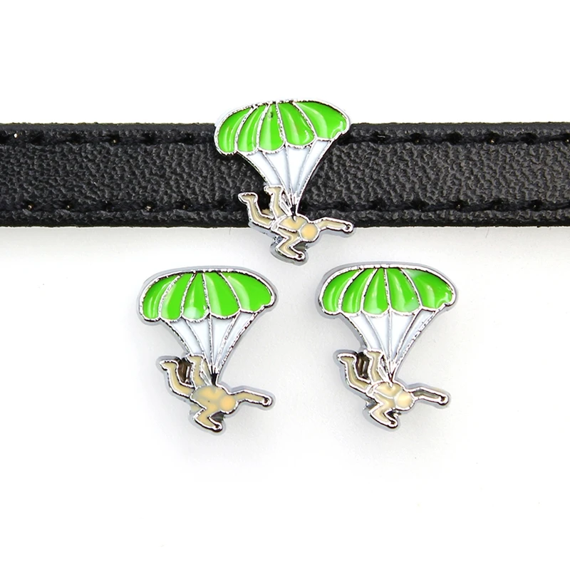 8mm Color Sport Parachutist Slide Charms Flat Hole Enamel Beads Keeper Fit 8mm Stainless Steel Mesh Bracelets DIY Jewelry Making
8mm Color Sport Parachutist Slide Charms Flat Hole Enamel Beads Keeper Fit 8mm Stainless Steel Mesh Bracelets DIY Jewelry Making