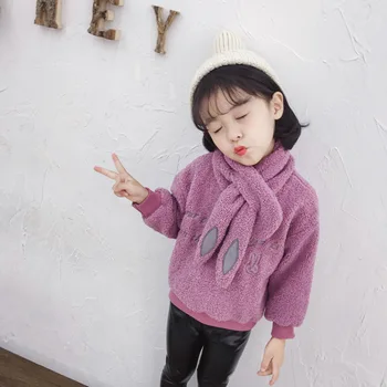 Warm Lamb Wool Baby Sweatshirts Long Sleeved Cartoon Baby Girsl Long Shirts Toddler Clothes Thickening Girls Tops with Scarf
Warm Lamb Wool Baby Sweatshirts Long Sleeved Cartoon Baby Girsl Long Shirts Toddler Clothes Thickening Girls Tops with Scarf