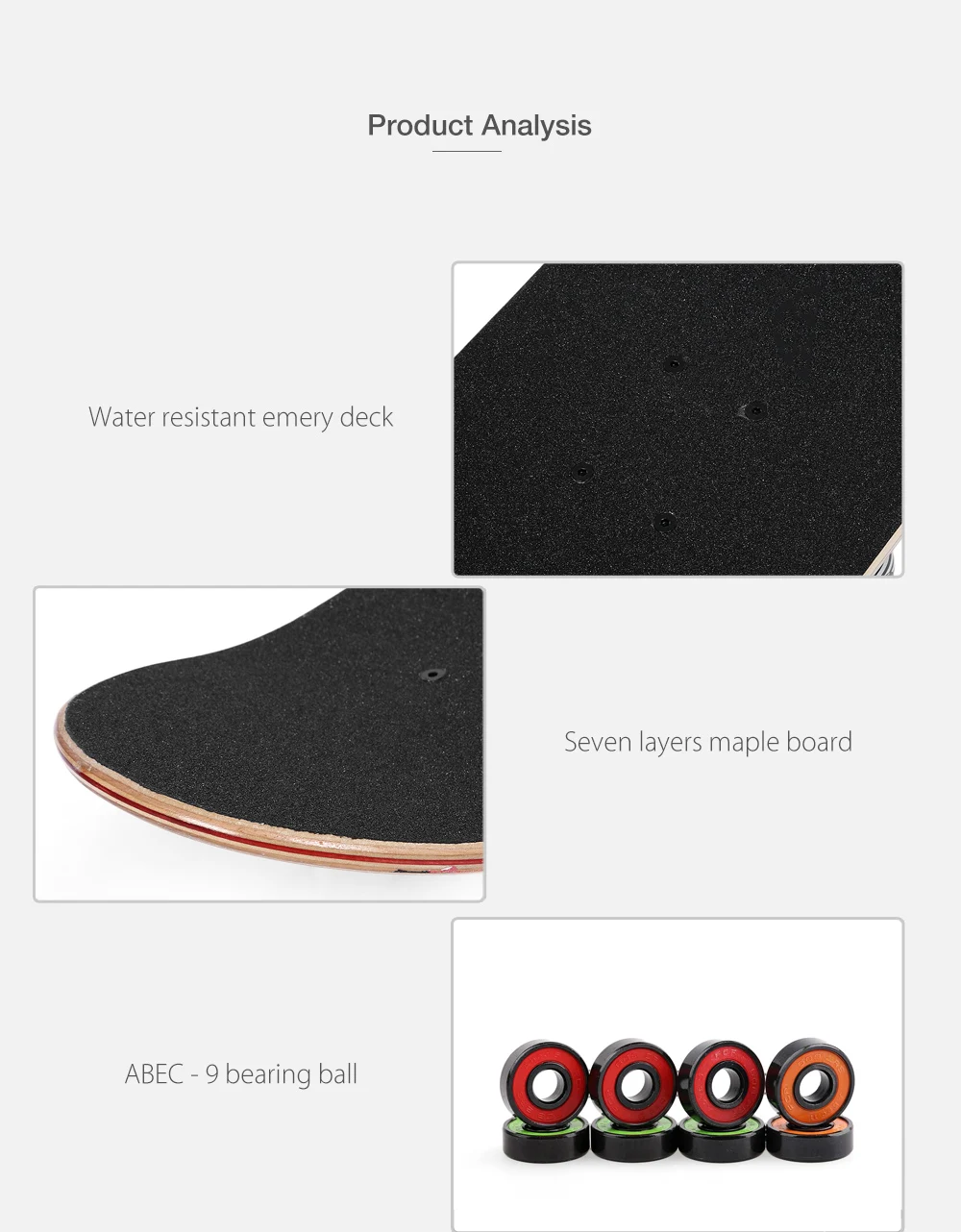 PUENTE 608 ABEC - 9 Adult Four-wheel Double Snubby Maple Skateboard for Entertainment