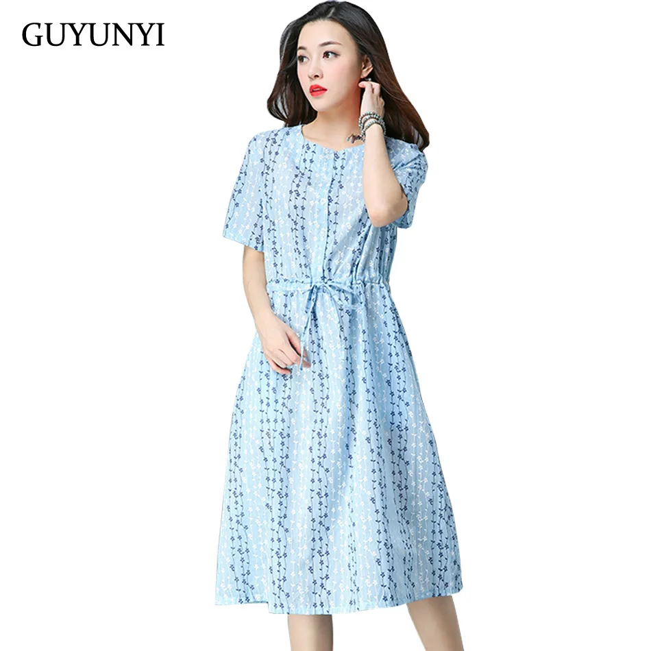 GUYUNYI Cotton And Linen Vintage Print Women Casual Plus Size Summer Dress Waist Drawstring Adjustment Width CX928
GUYUNYI Cotton And Linen Vintage Print Women Casual Plus Size Summer Dress Waist Drawstring Adjustment Width CX928