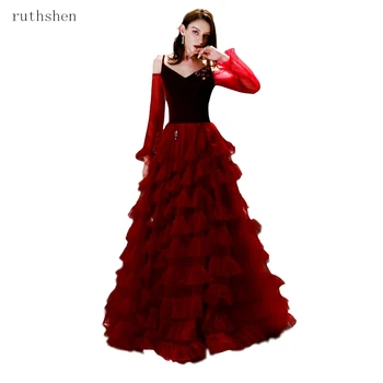 Burgundy Prom Dresses 2019 Tiered Ruffles Evening Dresses Long Sleeves Formal Dress Women Occasion Party Dresses Robe De Soire
Burgundy Prom Dresses 2019 Tiered Ruffles Evening Dresses Long Sleeves Formal Dress Women Occasion Party Dresses Robe De Soire