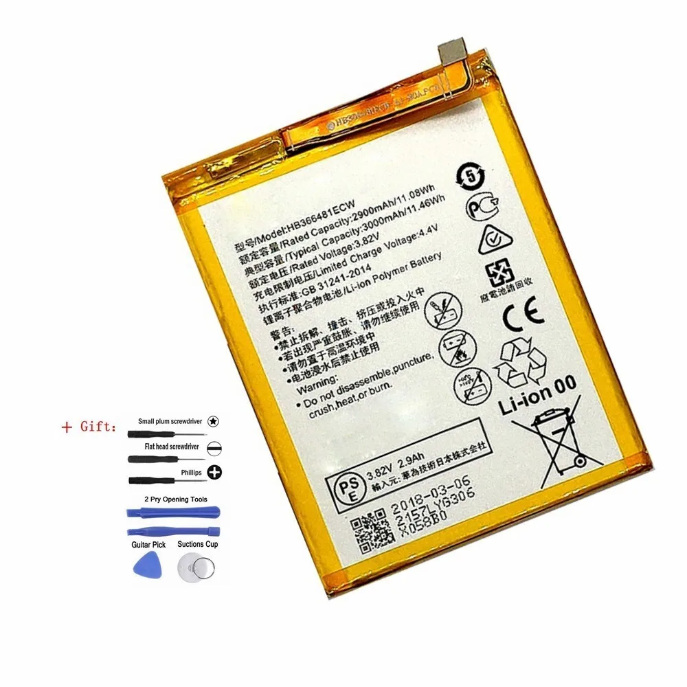 Battery HB366481ECW For Huawei P9 Ascend P9 Lite G9 honor 8/5C/8 lite G9/P10 Lite Replacement Phone Baterija Accumulator
Battery HB366481ECW For Huawei P9 Ascend P9 Lite G9 honor 8/5C/8 lite G9/P10 Lite Replacement Phone Baterija Accumulator
