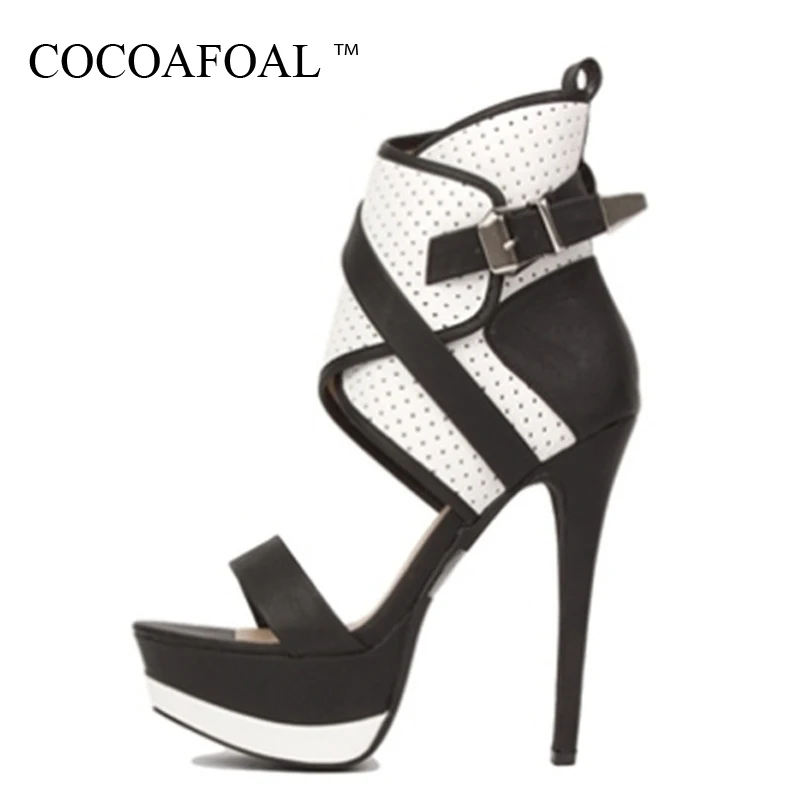 COCOAFOAL Women Summer Open Toe Heels Sandals 16 CM Plus Size 43 44 45 Party Wedding Sandals Black White Sexy Peep Toe Pumps
COCOAFOAL Women Summer Open Toe Heels Sandals 16 CM Plus Size 43 44 45 Party Wedding Sandals Black White Sexy Peep Toe Pumps