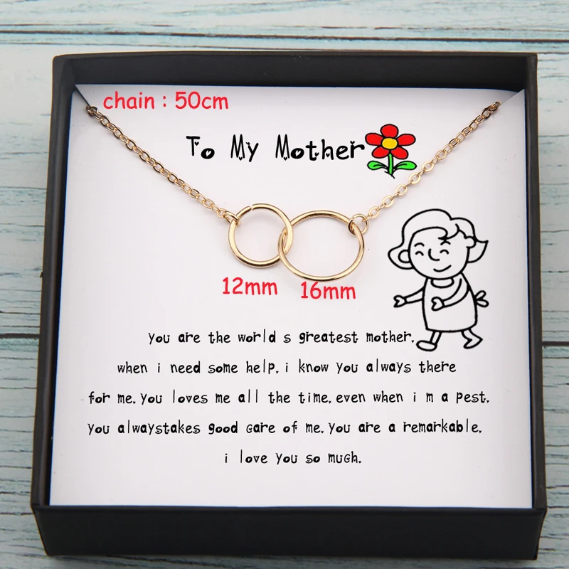 Connecting Circles Interlocking Circles Pendant Necklaces For Mother's Day Gift You Are The World's Greatest Mother Necklace
Connecting Circles Interlocking Circles Pendant Necklaces For Mother's Day Gift You Are The World's Greatest Mother Necklace