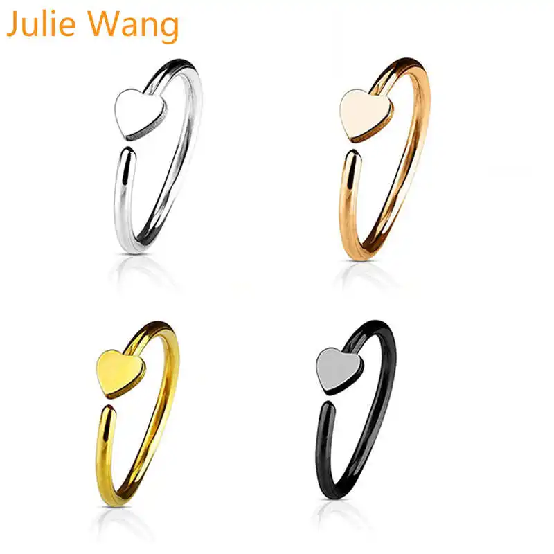 Julie Wang 4PCS 10mm Stainless Steel Heart Star Nose Rings Hoop Mixed Colors Septum Piercing Clip Steampunk Women Body Jewelry
Julie Wang 4PCS 10mm Stainless Steel Heart Star Nose Rings Hoop Mixed Colors Septum Piercing Clip Steampunk Women Body Jewelry