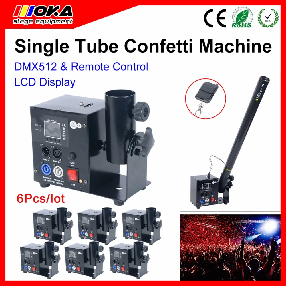 6 Pcs/lot Single Head Confetti Wedding Blaster Electrical DMX Control stage special effect cannon machine Party Shooter | Лампы и