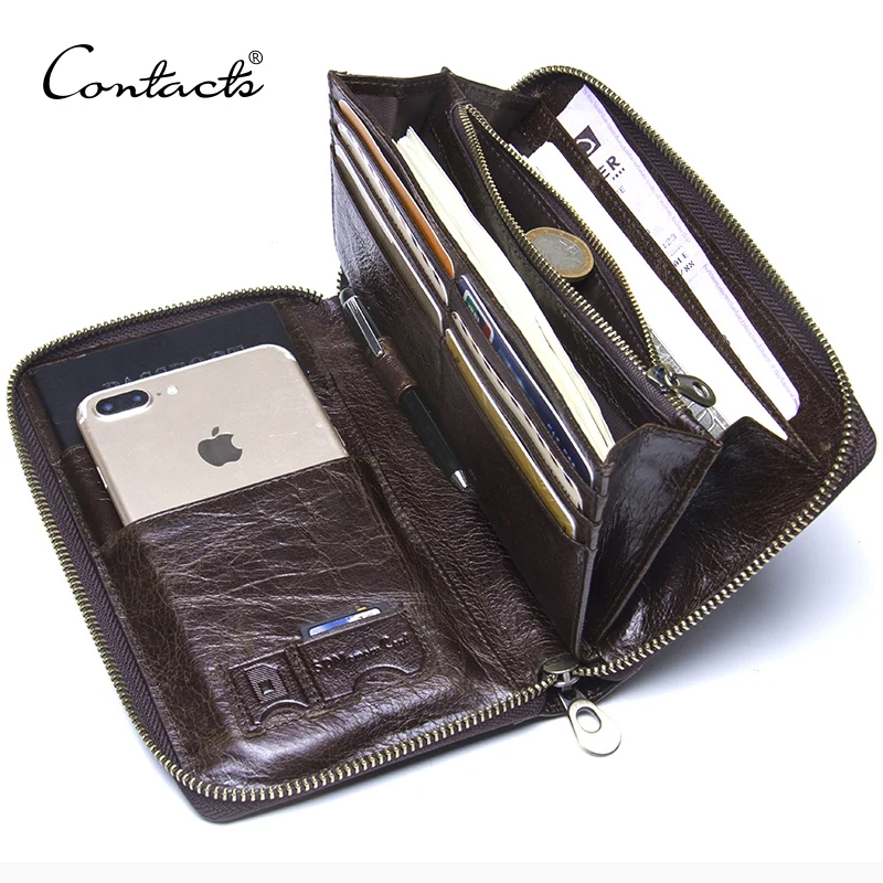 Contacts Genuine Leather Men Clutch Wallet Brand Male Card Holder Long Zipper Around Travel Purse Passport Holder 20PCS/lot
Contacts Genuine Leather Men Clutch Wallet Brand Male Card Holder Long Zipper Around Travel Purse Passport Holder 20PCS/lot