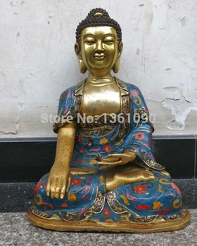 xd 001072 16" China copper bronze gild cloisonne carved Sakyamuni buddha Sculpture statue
xd 001072 16" China copper bronze gild cloisonne carved Sakyamuni buddha Sculpture statue