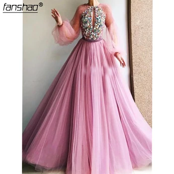 Pink Muslim Evening Dresses A-Line Beads Flowers Long Sleeves Illusion Islamic Dubai Saudi Arabic Long Evening Gown Prom Dress
Pink Muslim Evening Dresses A-Line Beads Flowers Long Sleeves Illusion Islamic Dubai Saudi Arabic Long Evening Gown Prom Dress