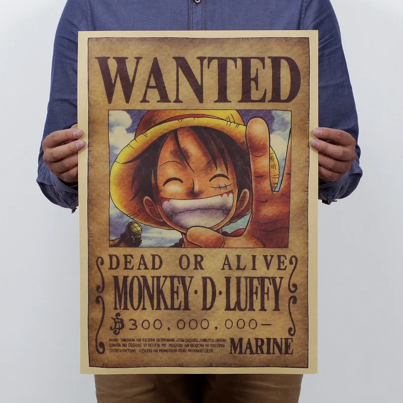 1 шт. Luffy винтажная крафт-бумага классический мультяшный плакат для украшения