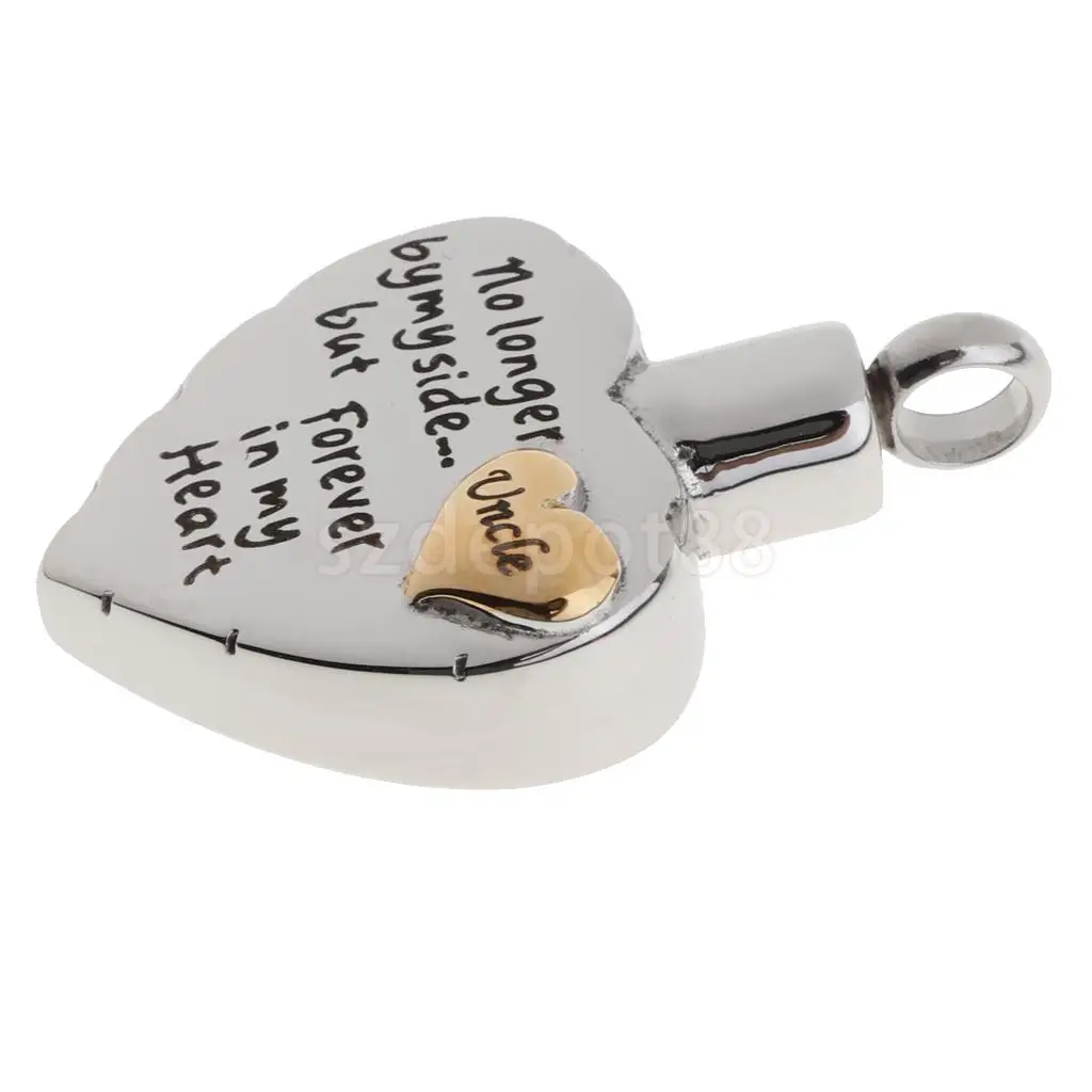 Dad Mom Son Sister Daughter Family Members Love Heart Cremation Urn Stainless Steel Pendant Forever In My Heart