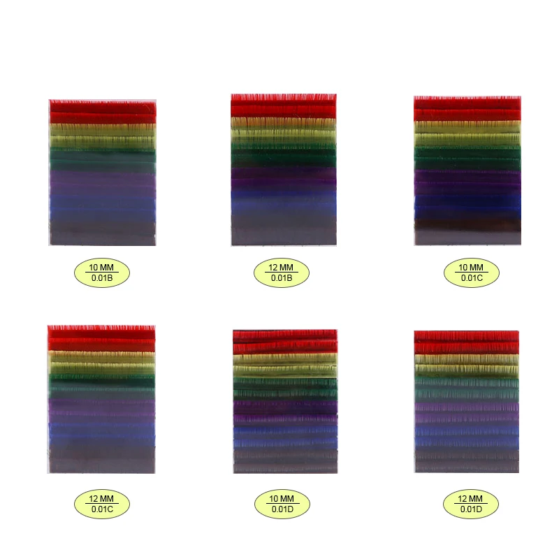 12Rows/Set False Eyelashes Extension Mixed Rainbow 0.1mm Colorful Natural Individual Eyelashes Lashes Beauty Makeup Tool 6Color
12Rows/Set False Eyelashes Extension Mixed Rainbow 0.1mm Colorful Natural Individual Eyelashes Lashes Beauty Makeup Tool 6Color