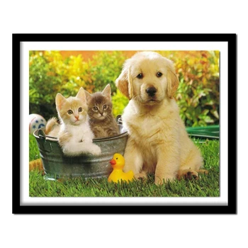 5D DIY Diamond Painting Embroidered Dogs and Cat Full Circle Diamond Cross Stitch Diamond Home Decoration YZ343
5D DIY Diamond Painting Embroidered Dogs and Cat Full Circle Diamond Cross Stitch Diamond Home Decoration YZ343