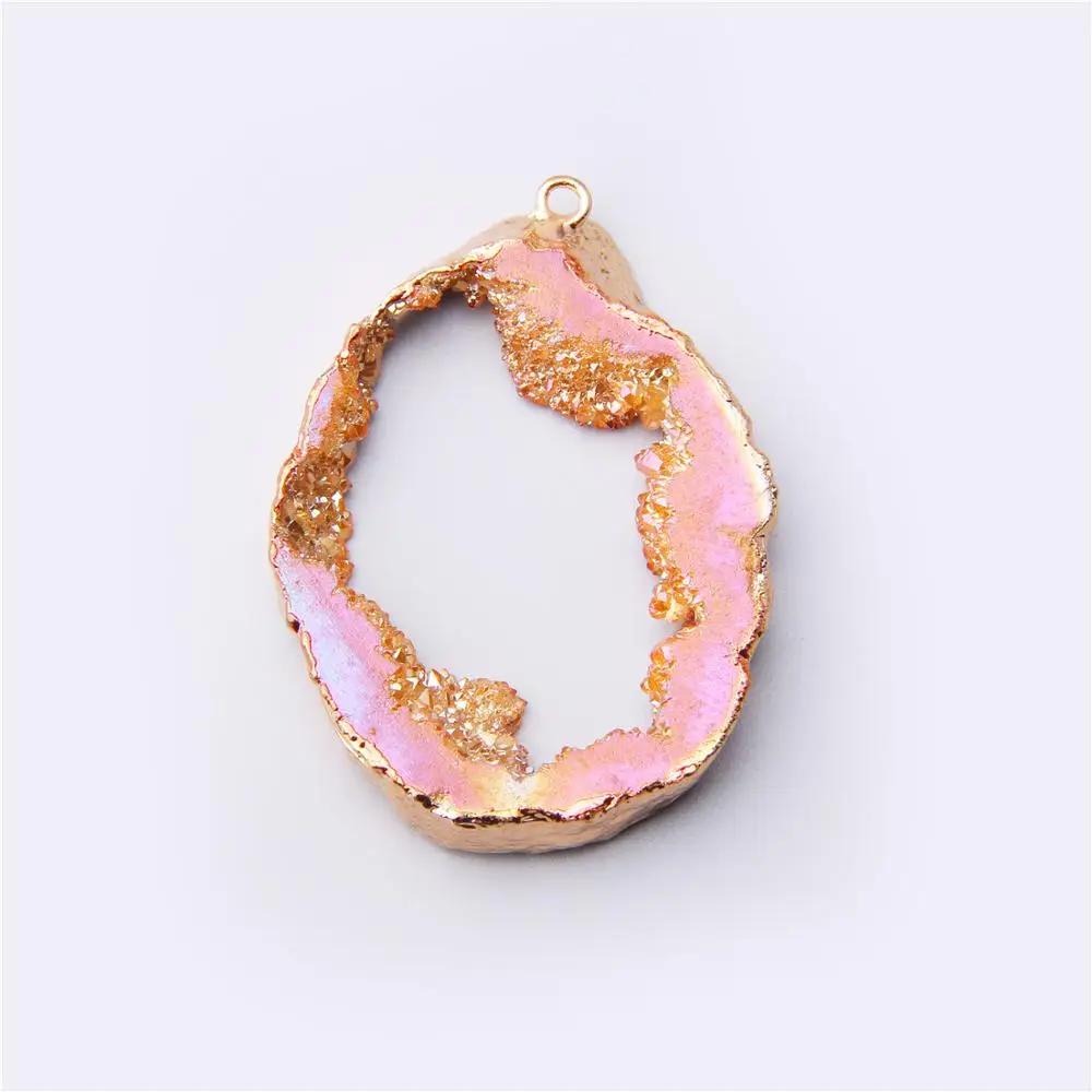 Big pink Crystal Pendulum necklace Gold Plating Irregular Natural agates Druzy Stone Pendant Pendulum For women Jewelry Making
Big pink Crystal Pendulum necklace Gold Plating Irregular Natural agates Druzy Stone Pendant Pendulum For women Jewelry Making