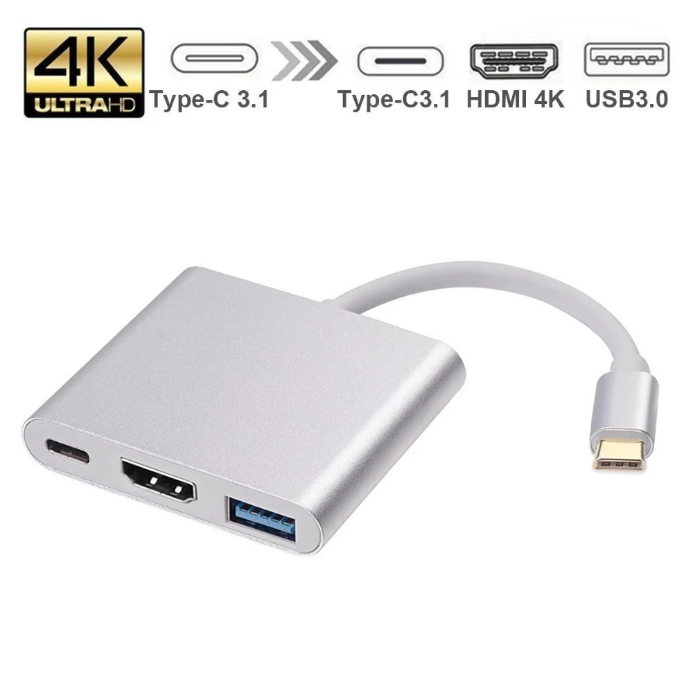 USB C HDMI Type c Hdmi 3 1 конвертер адаптер Typec к hdmi HDMI/USB 0/Type-C Алюминий для Apple Macbook и Google