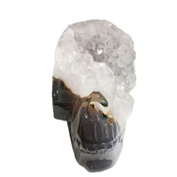 MJP 1.11kg Unique Crystal Skull Ornament Hand carved Natural Agate Geode Quartz Crystal Reiki Skull
MJP 1.11kg Unique Crystal Skull Ornament Hand carved Natural Agate Geode Quartz Crystal Reiki Skull