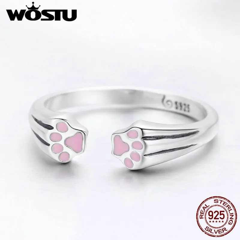 WOSTU Real 925 Sterling Silver Cute Pet's Footprints Finger Rings For Women Luxury S925 Silver Ring Jewelry Gift FIR366
WOSTU Real 925 Sterling Silver Cute Pet's Footprints Finger Rings For Women Luxury S925 Silver Ring Jewelry Gift FIR366