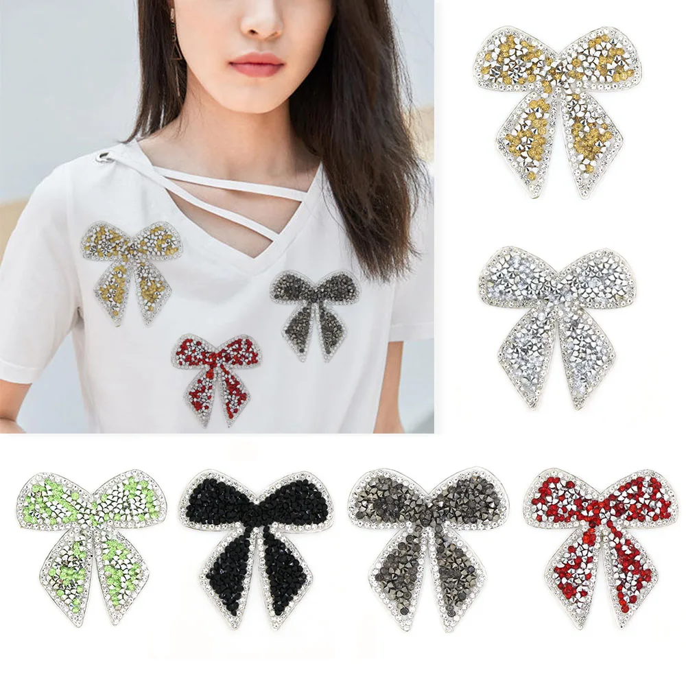 Hot Sale Bow Patches For Clothes 6x6.2cm Rhinestone Patch For Hat Bow-Knot Thermo Stickers Sequin Patch For Girls Kids T-shirt
Hot Sale Bow Patches For Clothes 6x6.2cm Rhinestone Patch For Hat Bow-Knot Thermo Stickers Sequin Patch For Girls Kids T-shirt