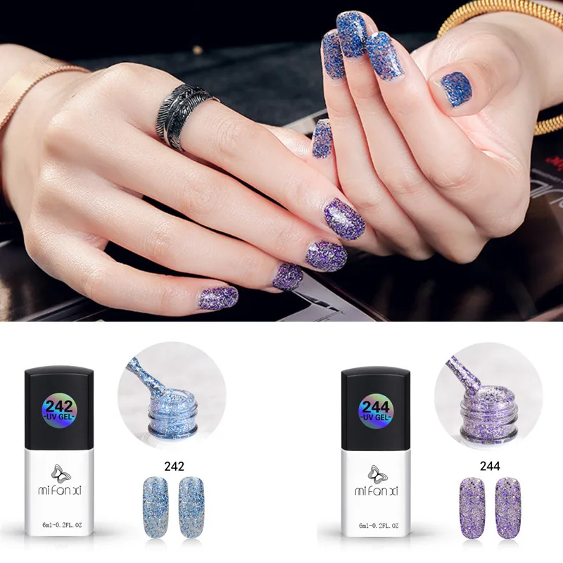MiFanXi 6ml 1 Bottle Color Glitter Sand Nail Gel Polish Soak Off UV Gel Platinum Silver Colorful shiny Series Nail Art Gel
MiFanXi 6ml 1 Bottle Color Glitter Sand Nail Gel Polish Soak Off UV Gel Platinum Silver Colorful shiny Series Nail Art Gel