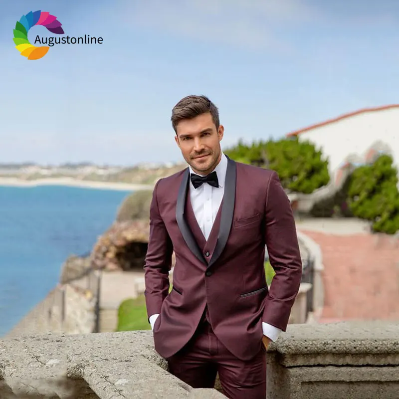 Black Shawl Lapel Burgundy Men Suits for Wedding Suits Blazer Jacket Slim Fit Groom Tuxedos Man Suits with Pants 3Piece Vest
Black Shawl Lapel Burgundy Men Suits for Wedding Suits Blazer Jacket Slim Fit Groom Tuxedos Man Suits with Pants 3Piece Vest