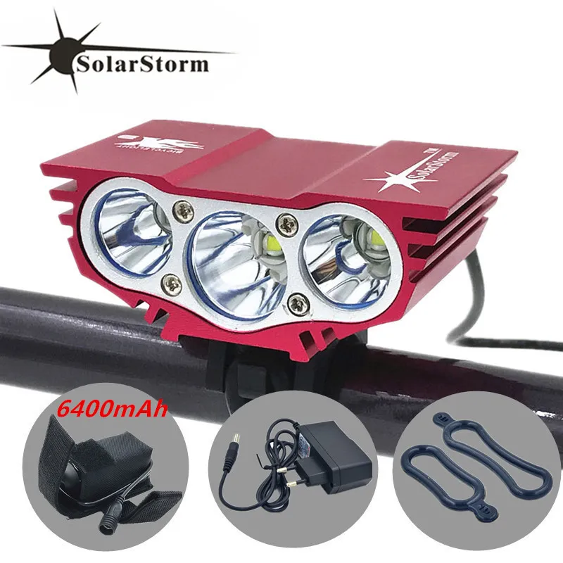 SolarStorm X3 XM-L T6 4 Modes LED 6000LM Front Bicycle Bike light + 8.4V 4x18650 battery pack + Charger
SolarStorm X3 XM-L T6 4 Modes LED 6000LM Front Bicycle Bike light + 8.4V 4x18650 battery pack + Charger