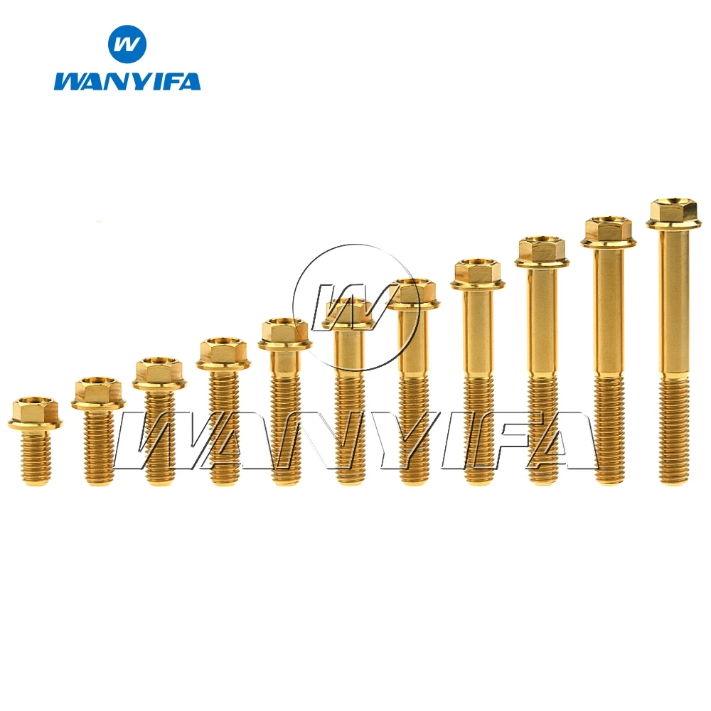 Wanyifa Titanium Bolts Screws M8x 15 20 25 30 35 40 45 50 55 60 65mm Gold Hexagon Flange Head for Bicycle Disc Brake Bike Parts
Wanyifa Titanium Bolts Screws M8x 15 20 25 30 35 40 45 50 55 60 65mm Gold Hexagon Flange Head for Bicycle Disc Brake Bike Parts