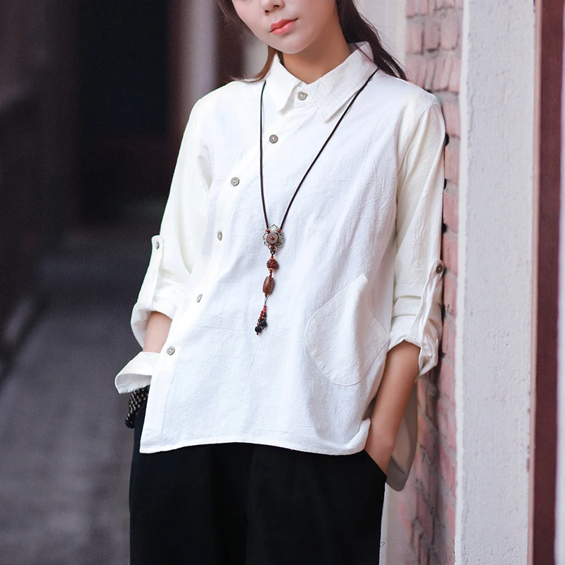 OriGoods Long sleeve Blouse Women Cotton and Linen Autumn Shirt Blouse Novelty Original Solid White Shirt Blouse Blusas C096
OriGoods Long sleeve Blouse Women Cotton and Linen Autumn Shirt Blouse Novelty Original Solid White Shirt Blouse Blusas C096