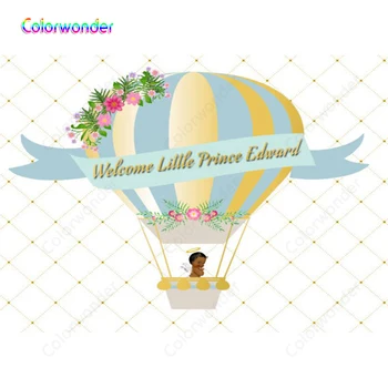 Baby Shower Custom Backdrops for Kids Photography African Babay Angel on the Blue with Yellow Hot Air Balloons White Background
Baby Shower Custom Backdrops for Kids Photography African Babay Angel on the Blue with Yellow Hot Air Balloons White Background