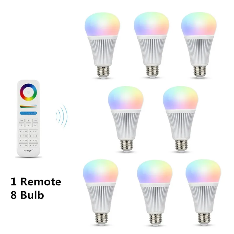AC110 220V 9W E27 Mi Light RGB+CCT LED Intelligent light Bulb 2.4G RF Remote Wireless WiFi Control RGB+White+Warm white LED Lamp
AC110 220V 9W E27 Mi Light RGB+CCT LED Intelligent light Bulb 2.4G RF Remote Wireless WiFi Control RGB+White+Warm white LED Lamp