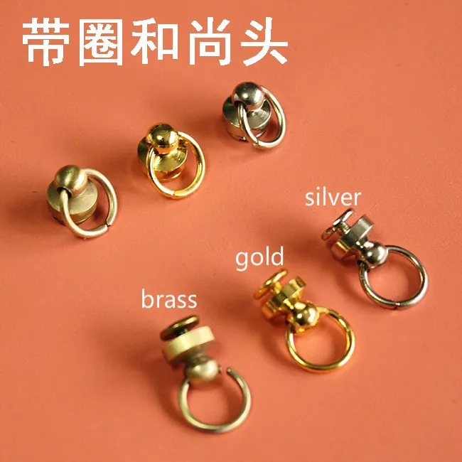 1Pcs Brass Round Head Ring Rivet Studs Screw Fastener Screw Stud Back Leather craft Accessory Hasps
1Pcs Brass Round Head Ring Rivet Studs Screw Fastener Screw Stud Back Leather craft Accessory Hasps