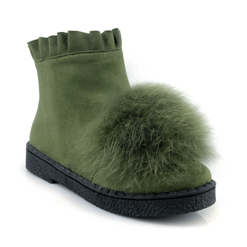 Plus Size 30-44 45 Faux Fur Decoration Winter Snow Boots Ankle Boots with Zipper Women Fashion Boots Round toe Black Shoes Woman (2)