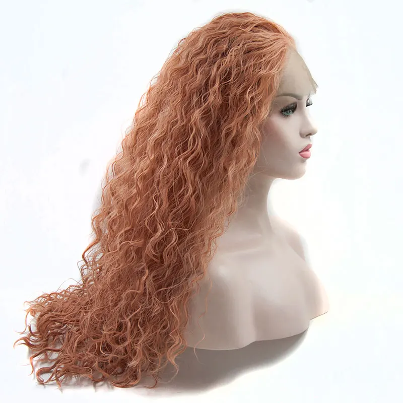 Bombshell 180% Density Loose Curly Rose Gold Pink Synthetic Lace Front Wig Natural Hairline Heat Resistant Fiber For White Women
Bombshell 180% Density Loose Curly Rose Gold Pink Synthetic Lace Front Wig Natural Hairline Heat Resistant Fiber For White Women