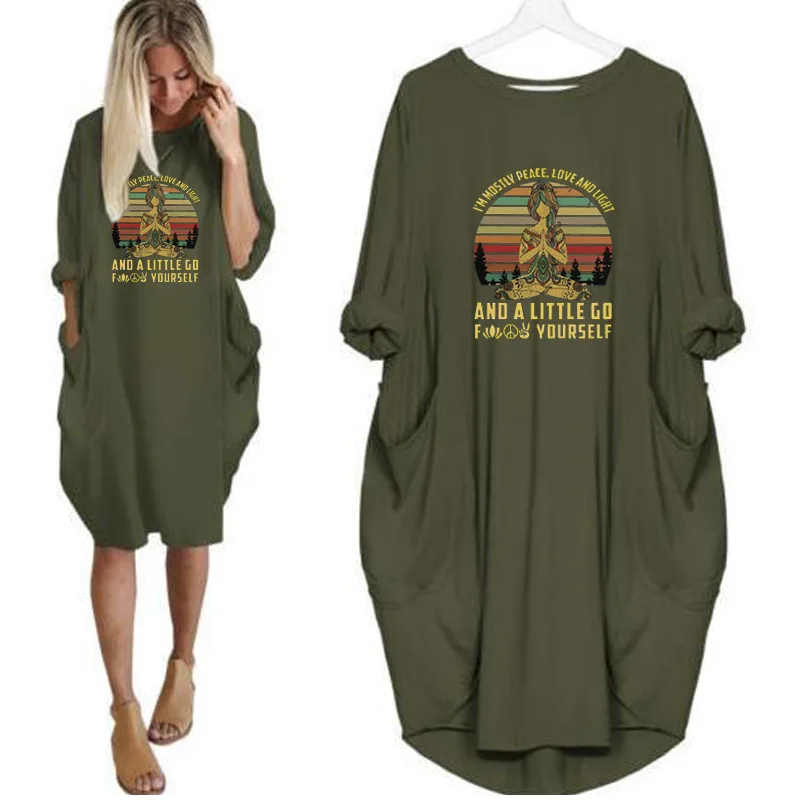 New Fashion Plus Size Women Dresses I'm Mostly Peace Love and Light and A Little Go Yourself Printed Harajuku Casual Dress Drops
New Fashion Plus Size Women Dresses I'm Mostly Peace Love and Light and A Little Go Yourself Printed Harajuku Casual Dress Drops